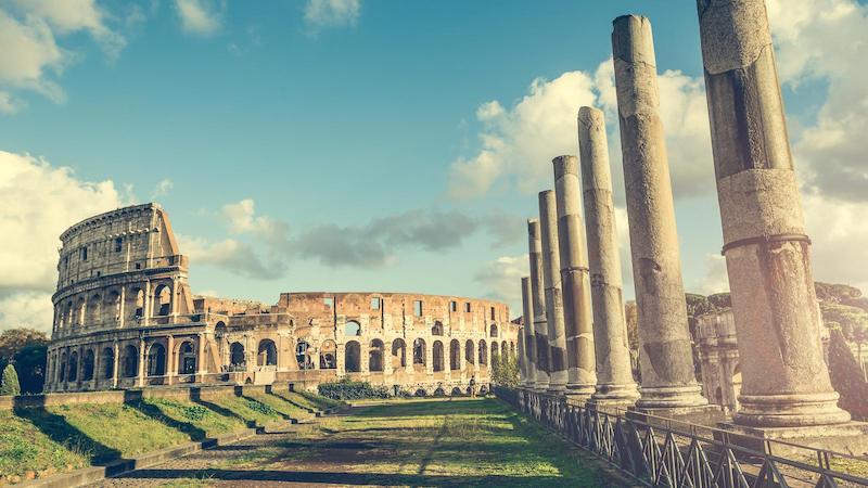 Ancient columns near the Coliseum